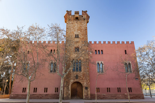  Architecture, ancient building, tower, Torre Roja, gothic style, Viladecans, province Barcelona, Catalonia.Spain.