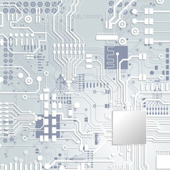 Vector circuit board illustration. Abstract technology. Microchip background.