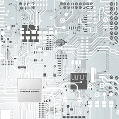Vector circuit board illustration. Abstract technology. Microchip background.