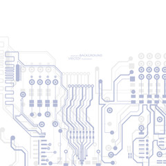 Vector circuit board illustration. Abstract technology. Microchip background.