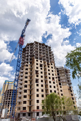Fototapeta premium Residential multi-storey building. bottom view.