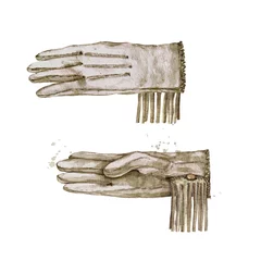 Fototapeten Pair of Cowboy Gloves. Watercolor Illustration.  © nataliahubbert
