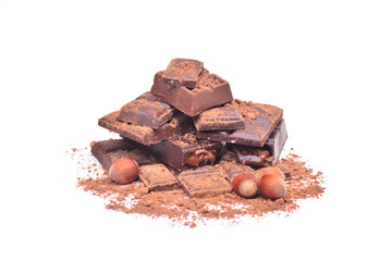 Delicious  chocolate  on a white background