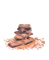Delicious  chocolate  on a white background