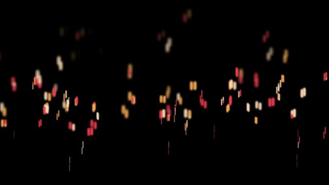 4k Particle fireworks flame fire campfire background,mosquitoes,flies dots fly art dance.