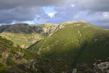 Fototapeta na wymiar Panorama di Monte Tratzalis, Sinnai