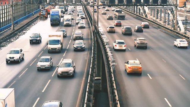 Traffic on the Moscow roads, spring image