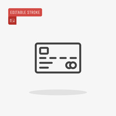 Outline Credit Card icon isolated on grey background, for website design, mobile application, ui. Editable stroke. Vector illustration, eps10.