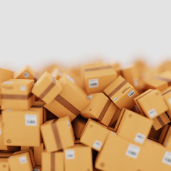 Fototapeta premium Infinite shipping boxes, transportation and logistics concept, original 3d rendering illustration