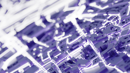 Techno mega city; urban and futuristic technology concepts, original 3d rendering