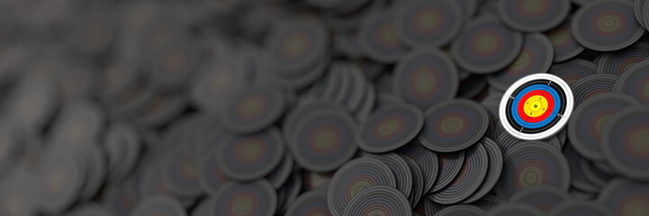 Infinite targets on a plane, business and challenge theme, original 3d rendering