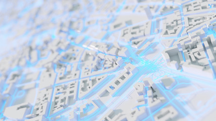 Techno mega city; urban and futuristic technology concepts, original 3d rendering