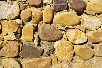 boulders in old mud house , background