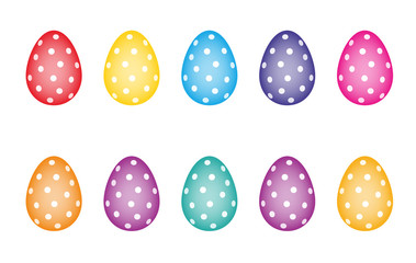 Set of colorful easter eggs