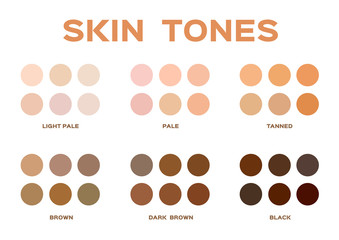 skin tone index color . infographic vector