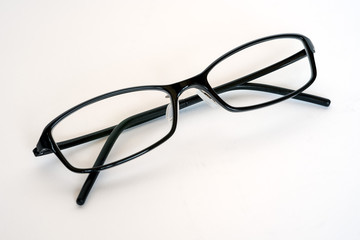 Glasses on white background