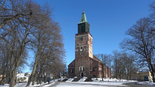 A Sunny February day at the Cathedral of Turku. Finland