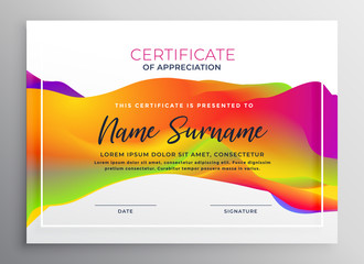 creative colorful certificate design template - obrazy, fototapety, plakaty