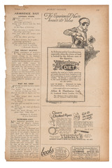 Obraz premium Newspaper page english text advertising pictures Vintage magazine