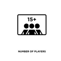 number of players icon isolated on white background for your web, mobile and app design
