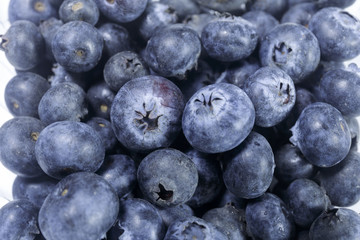 Blueberry closeup isolated on a white background, Ready to Eat, Vegan food.