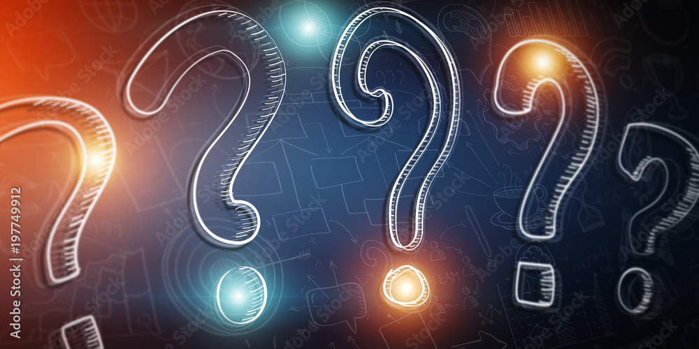 Poster hand drawn question marks sketch