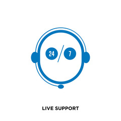 Obraz premium live support icon isolated on white background for your web, mobile and app design