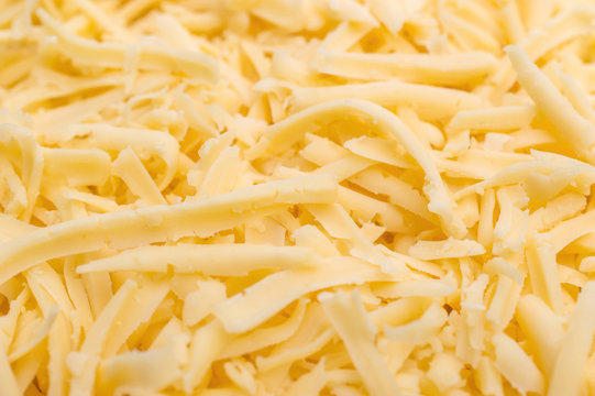 Grated Cheese As Food Background. Close Up.