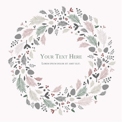 Natural wreath decoration vector