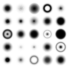 Set of halftone elements. Abstract graphic elements for your design. Big collection. Vector illustration © sersupervector