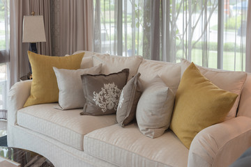 classic white elegance sofa in living room