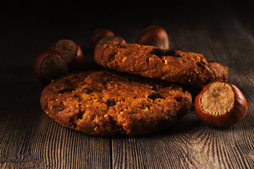 Cookies and hazelnuts.