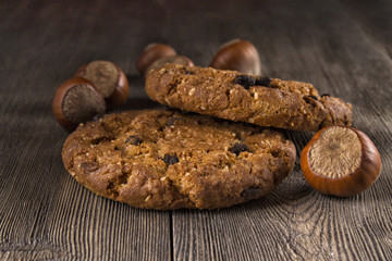 Cookies and hazelnuts.