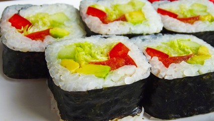 Delicious vegetable rolls.