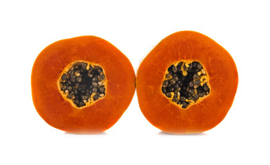 ripe papaya isolated on white background