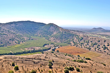 View of the Golan heights from mount Bental, Israel.