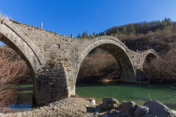 Fototapeta premium Amazing landscape of Plakidas Bridge, Pindus Mountains, Zagori, Epirus, Greece