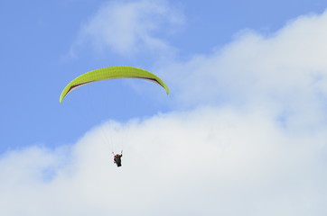 People paragliding