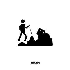 hiker icon isolated on white background for your web, mobile and app design
