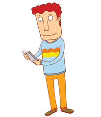 man holding his smartphone