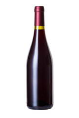 red wine and a bottle isolated over white background