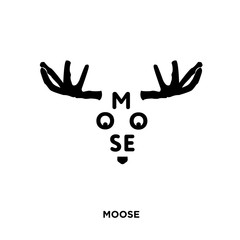 moose icon isolated on white background for your web, mobile and app design