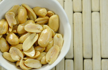 baked salt peanuts on little cup