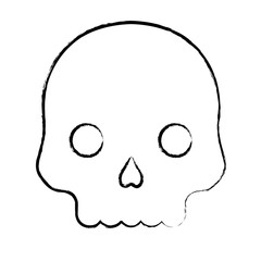 sketch of skull icon over white background, vector illustration