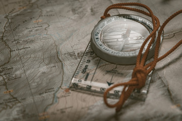 Compass with a map