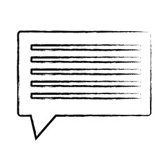 sketch of speech square bubble icon over white background, vector illustration