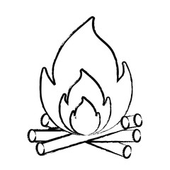 sketch of bonfire icon over white background, vector illustration