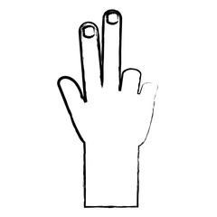 sketch of human hand icon over white background, vector illustration