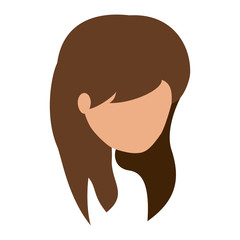 avatar woman with short hair over white background, colorful design. vector illustration