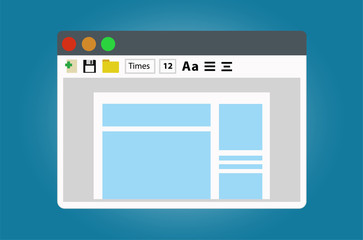 Fototapeta premium Text editor, open the document for editing.